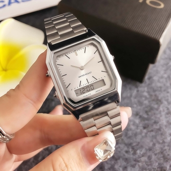 Ceas de damă quartz, dreptunghiular, cu fază a lunii, calendar și măsurare a vitezei, Miota din Japonia, carcasă din aliaj