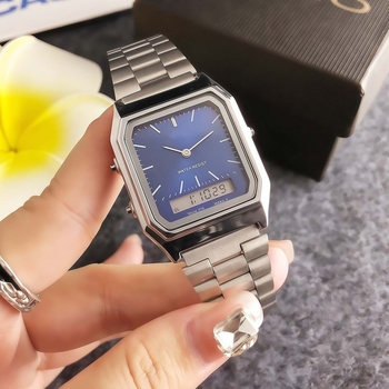 Ceas de damă quartz, dreptunghiular, cu fază a lunii, calendar și măsurare a vitezei, Miota din Japonia, carcasă din aliaj