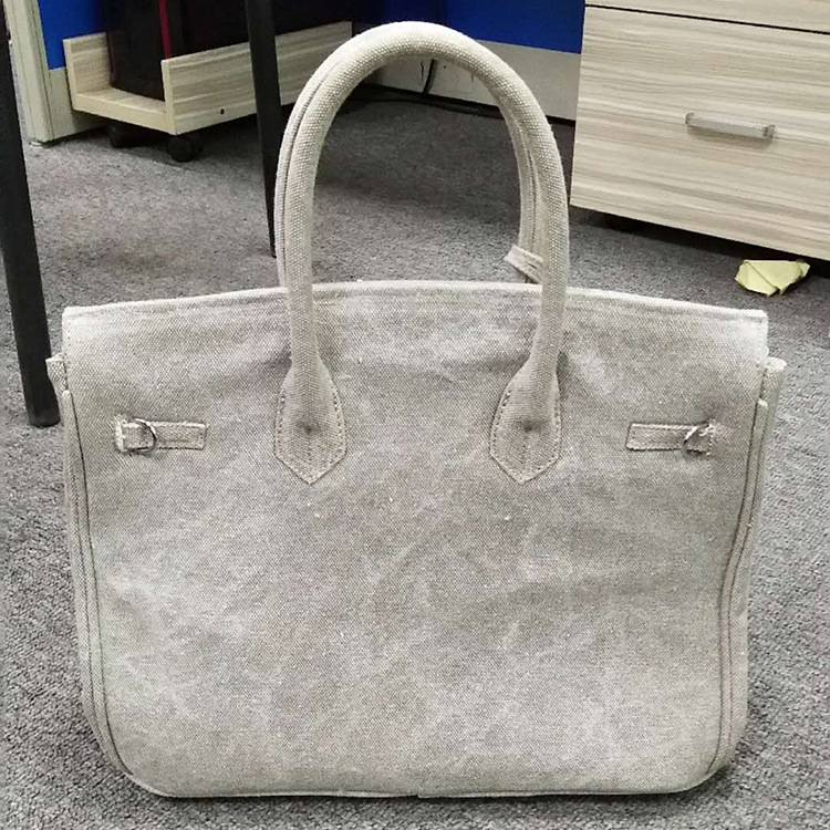 Ženska platnena crossbody tote torba – Platina stil, horizontalni kvadratni oblik, magnetska kopča s poklopcem