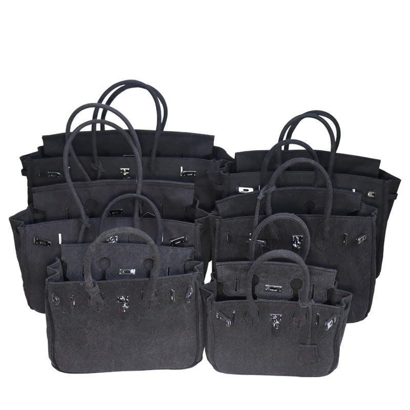 Ženska platnena crossbody tote torba – Platina stil, horizontalni kvadratni oblik, magnetska kopča s poklopcem