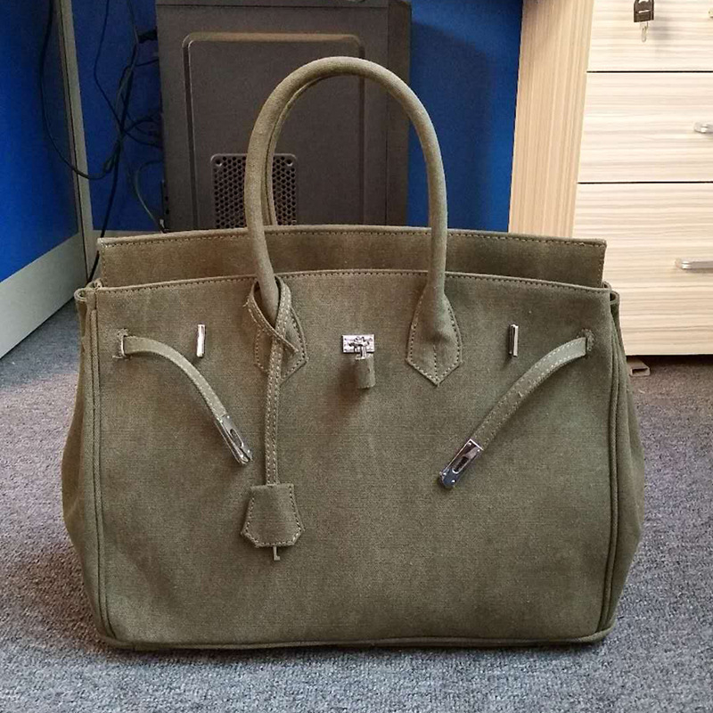 Ženska platnena crossbody tote torba – Platina stil, horizontalni kvadratni oblik, magnetska kopča s poklopcem