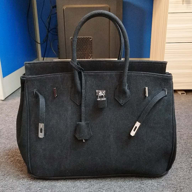 Ženska platnena crossbody tote torba – Platina stil, horizontalni kvadratni oblik, magnetska kopča s poklopcem
