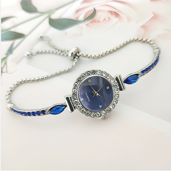 Ceas-brățară cu accente de diamant, ceas feminin la modă, mecanism 68, diametrul cadranului 20 mm, grosime 7 mm, coroană spirală, curea din aliaj