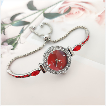 Ceas-brățară cu accente de diamant, ceas feminin la modă, mecanism 68, diametrul cadranului 20 mm, grosime 7 mm, coroană spirală, curea din aliaj