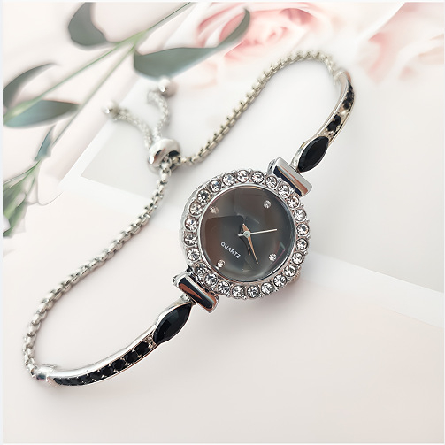 Ceas-brățară cu accente de diamant, ceas feminin la modă, mecanism 68, diametrul cadranului 20 mm, grosime 7 mm, coroană spirală, curea din aliaj