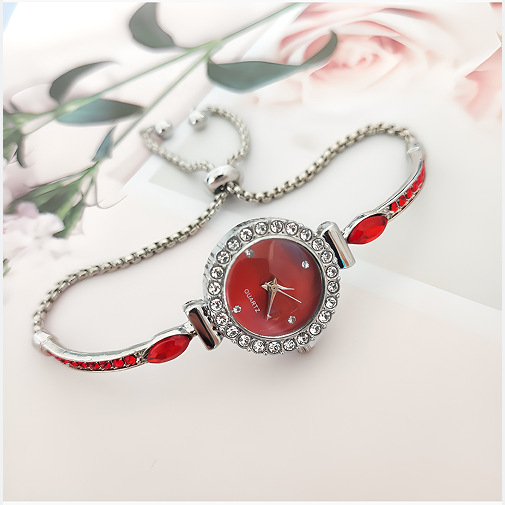 Ceas-brățară cu accente de diamant, ceas feminin la modă, mecanism 68, diametrul cadranului 20 mm, grosime 7 mm, coroană spirală, curea din aliaj