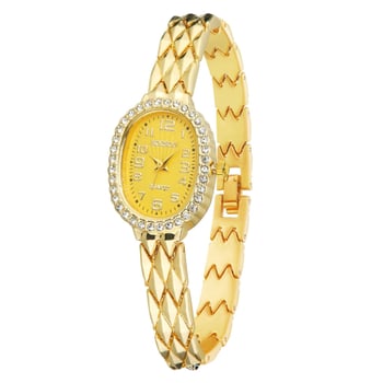 Sousou Ceas de damă cu brățară din oțel, mișcare quartz, cadran oval, carcasă din oțel inoxidabil, coroană spirală