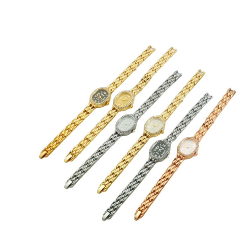 Sousou Ceas de damă cu brățară din oțel, mișcare quartz, cadran oval, carcasă din oțel inoxidabil, coroană spirală