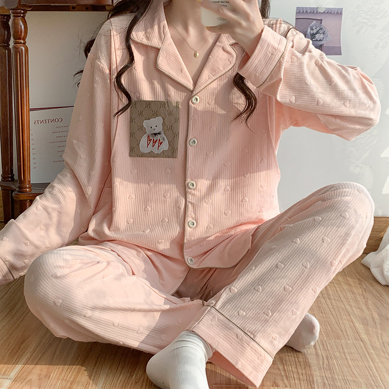 Pēcdzemdību barošanas pidžama komplekts - 100% kokvilna, viegls vasaras stils, garas piedurknes, tops un bikses, pavasaris un rudens, mājas apģērbs māmiņām