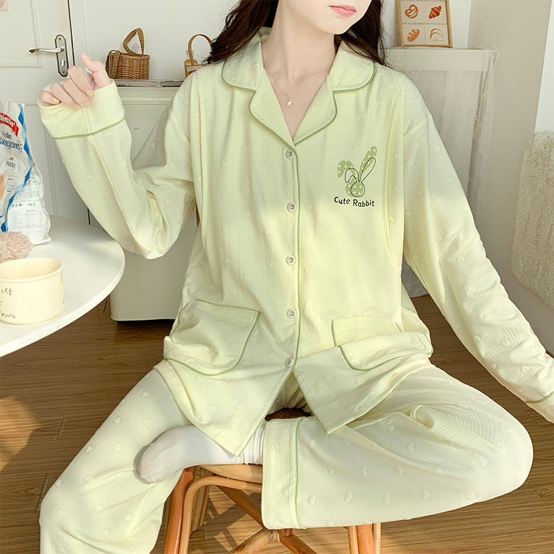 Pēcdzemdību barošanas pidžama komplekts - 100% kokvilna, viegls vasaras stils, garas piedurknes, tops un bikses, pavasaris un rudens, mājas apģērbs māmiņām