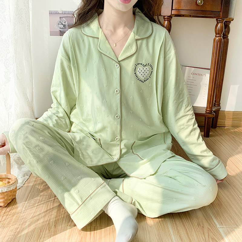 Pēcdzemdību barošanas pidžama komplekts - 100% kokvilna, viegls vasaras stils, garas piedurknes, tops un bikses, pavasaris un rudens, mājas apģērbs māmiņām