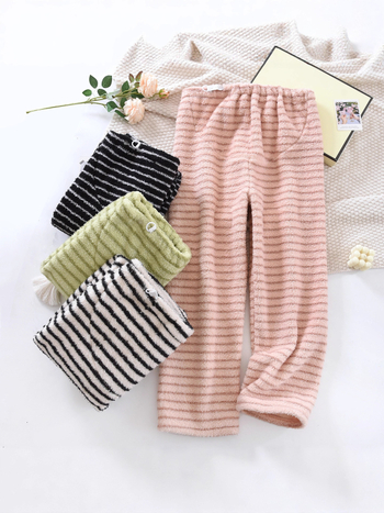 Панталони за бременни за есенно-зимния сезон с подкрепа за корема, плътен фланел, висока талия, пълна дължина, запазват топлината