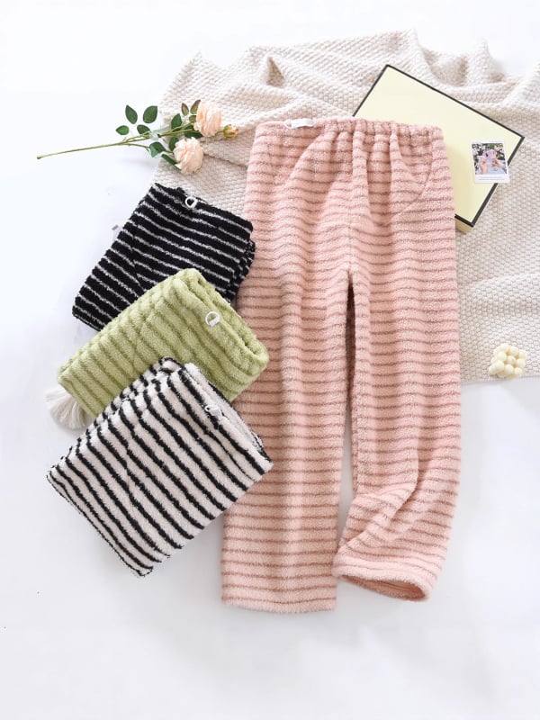 Панталони за бременни за есенно-зимния сезон с подкрепа за корема, плътен фланел, висока талия, пълна дължина, запазват топлината