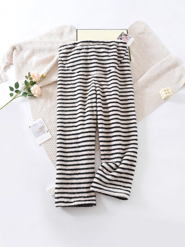 Панталони за бременни за есенно-зимния сезон с подкрепа за корема, плътен фланел, висока талия, пълна дължина, запазват топлината