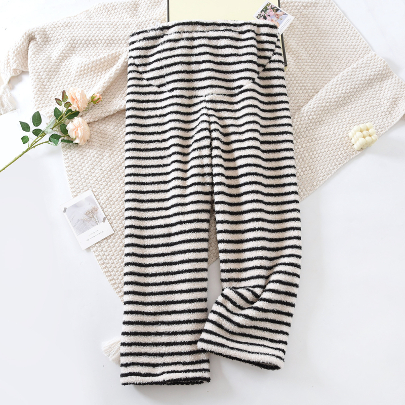 Панталони за бременни за есенно-зимния сезон с подкрепа за корема, плътен фланел, висока талия, пълна дължина, запазват топлината