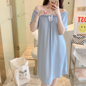 Νυχτικό Milk Silk, τετράγωνος γιακάς, μανίκια ¾, μεσαίου μήκους, πολυεστερική σύνθεση, δροσερή οικιακή ενδυμασία