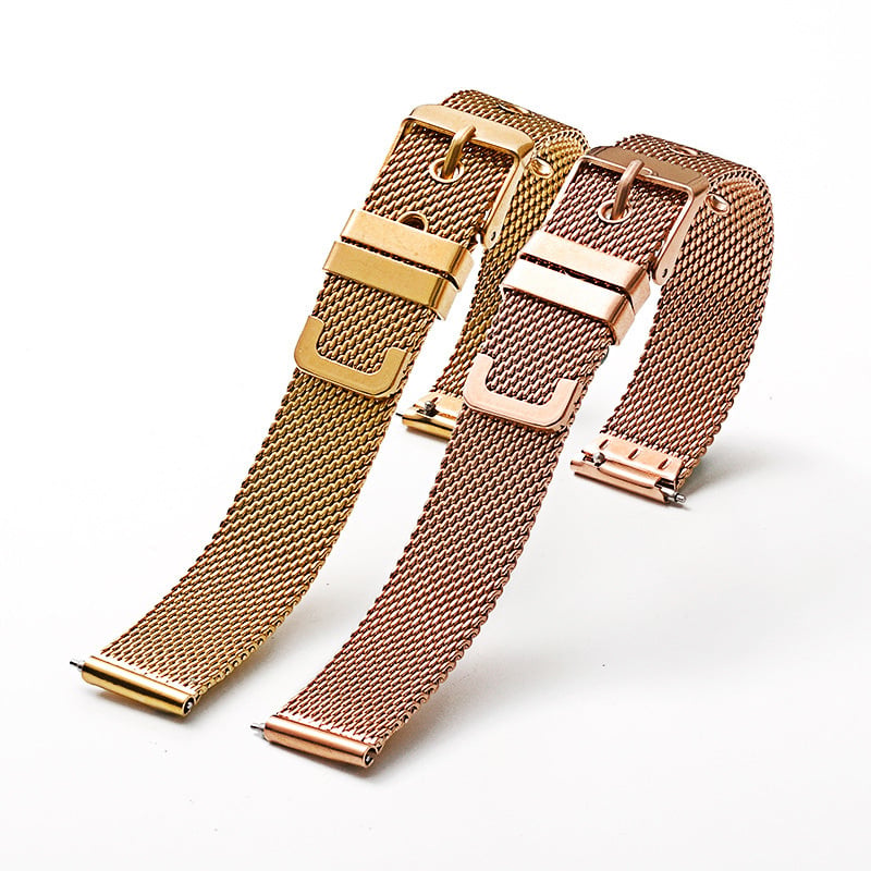 Nerđajući čelik Milanese mrežasti remen za sat s kopčom za pin, unisex, 10–22 mm