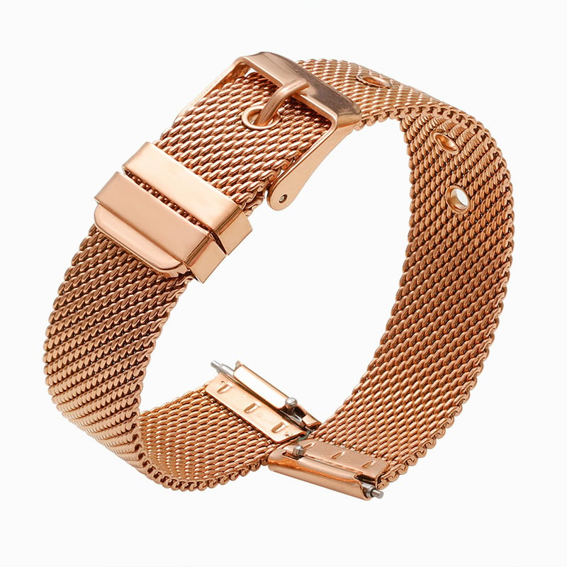 Nerđajući čelik Milanese mrežasti remen za sat s kopčom za pin, unisex, 10–22 mm