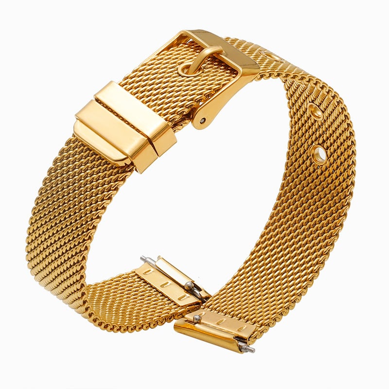 Nerđajući čelik Milanese mrežasti remen za sat s kopčom za pin, unisex, 10–22 mm
