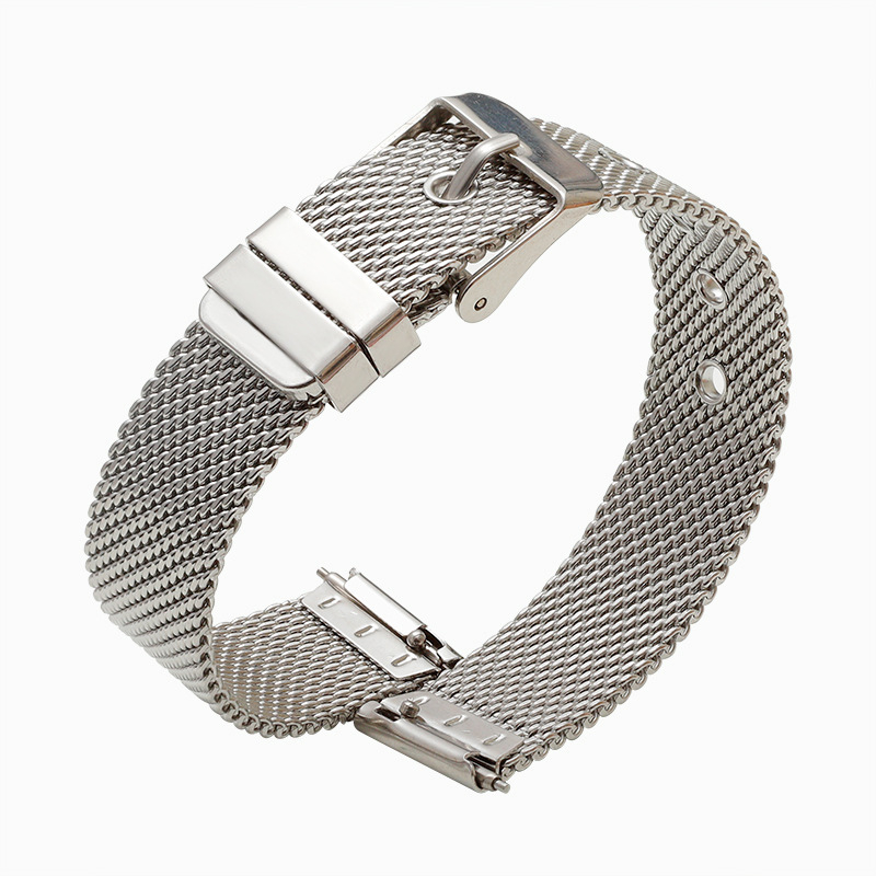Nerđajući čelik Milanese mrežasti remen za sat s kopčom za pin, unisex, 10–22 mm