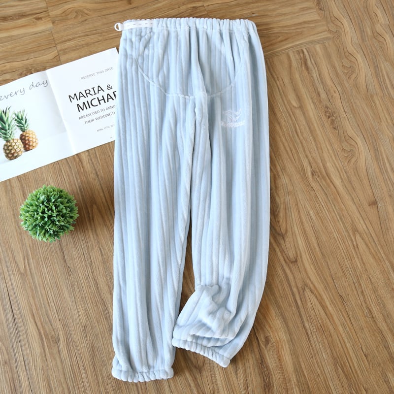 Фланелени панталони за бременни с поддръжка на корема, есенно-зимни, дебел флийс, регулируема талия, домашни панталони за носене