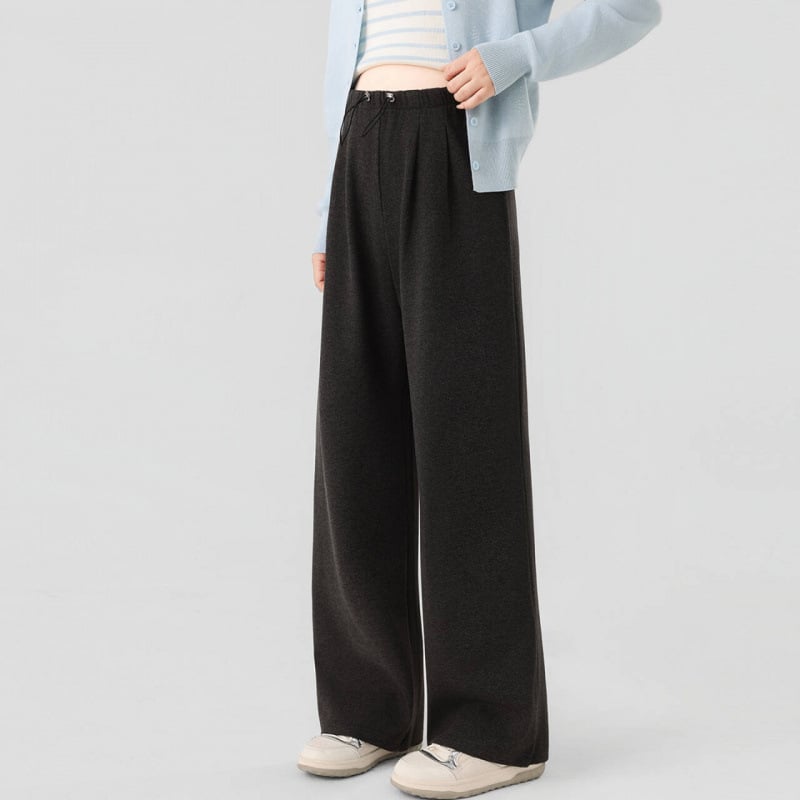 Babulei бременни панталони за есенно-зимния сезон – свободни широки крачоли, дебела поларена подплата, топли през зимата