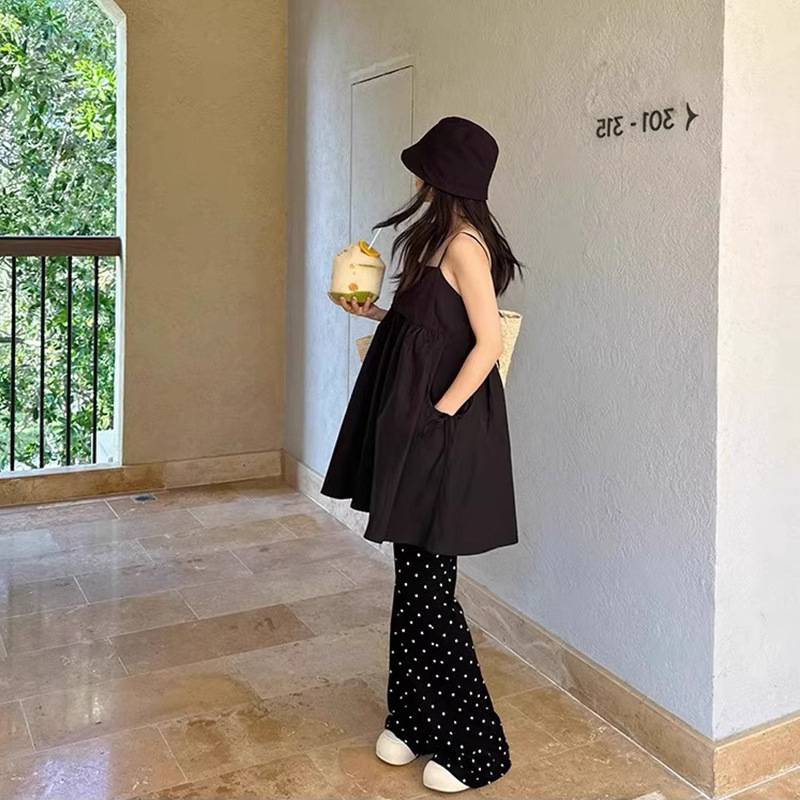 Бременни панталони с точки, есенно-зимни, подплатени с флис, широки крачоли, висока талия