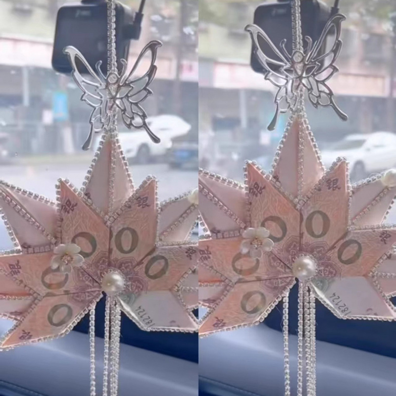 Автомобилна висулка за украса с кленови листа, ароматен аксесоар от сплав в карикатурен стил