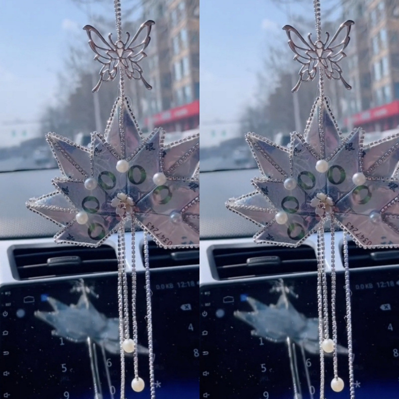 Автомобилна висулка за украса с кленови листа, ароматен аксесоар от сплав в карикатурен стил