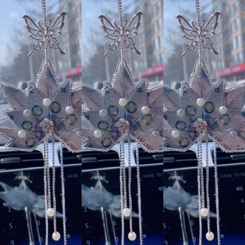 Автомобилна висулка за украса с кленови листа, ароматен аксесоар от сплав в карикатурен стил