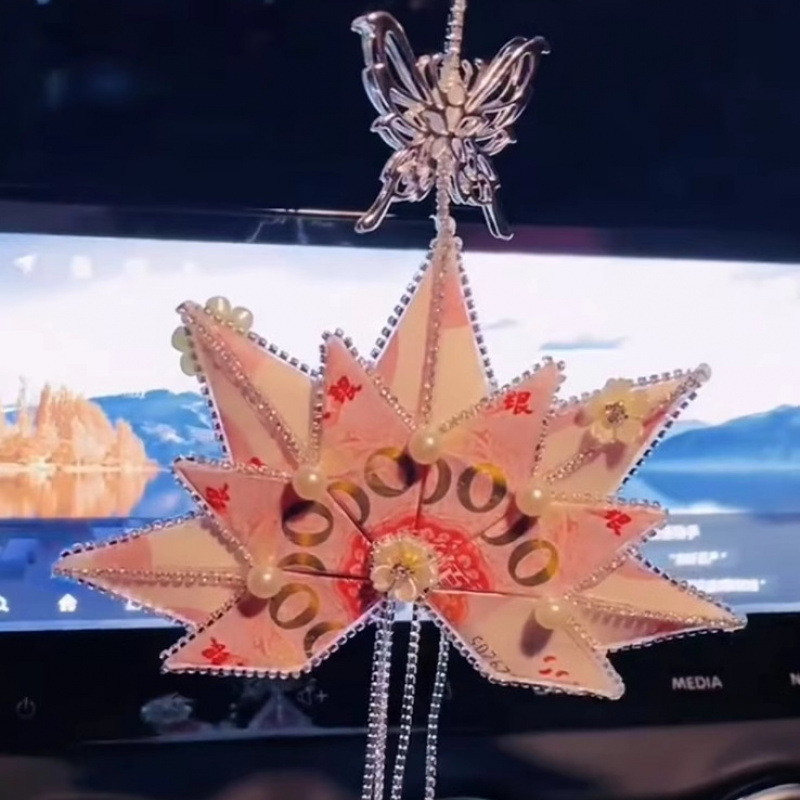 Автомобилна висулка за украса с кленови листа, ароматен аксесоар от сплав в карикатурен стил