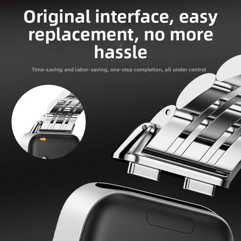 Nerezová oceľová retiazka na Huawei Band 10 – tenký sedem-vláknový reťazový pás; kompatibilný aj s Huawei Band 8 a Band 9 troj-vláknový pevný oceľový pás