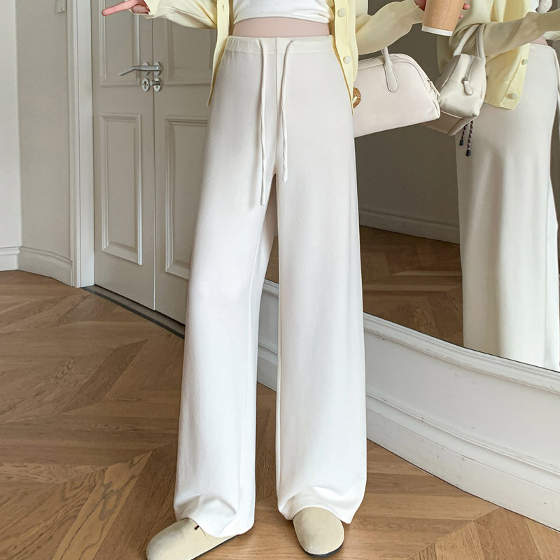 Майчински панталони със свободна кройка, 3/4 дължина, Chenille плат, съдържание на памук под 30%