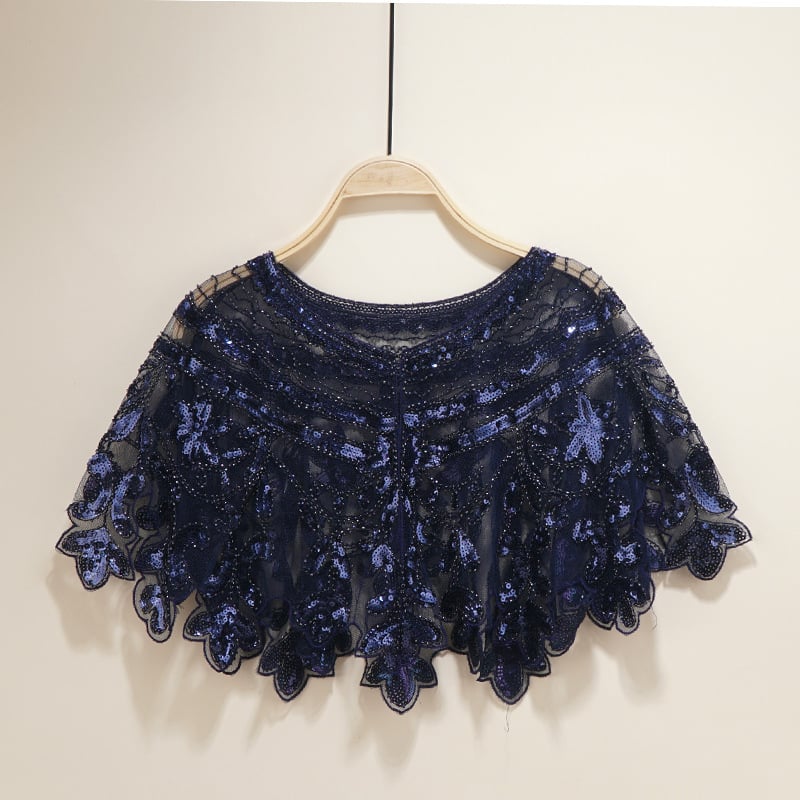 Cardigan paietat din plasă, inspirat din anii 1920, tricotat prin warp, decorativ, lungime medie, iarnă 2021