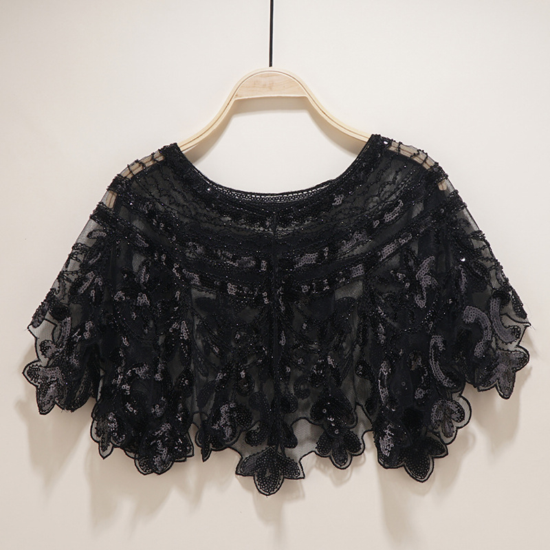 Cardigan paietat din plasă, inspirat din anii 1920, tricotat prin warp, decorativ, lungime medie, iarnă 2021