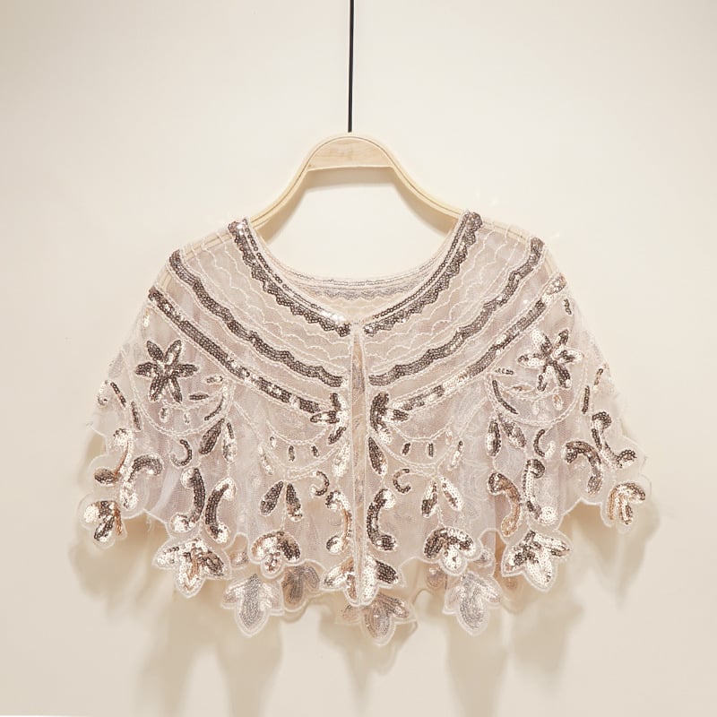 Cardigan paietat din plasă, inspirat din anii 1920, tricotat prin warp, decorativ, lungime medie, iarnă 2021