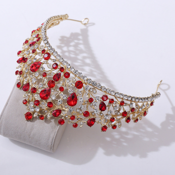 Līgavas kronis no sakausējuma, diamantu apstrāde, balti kristāli, pielāgojama