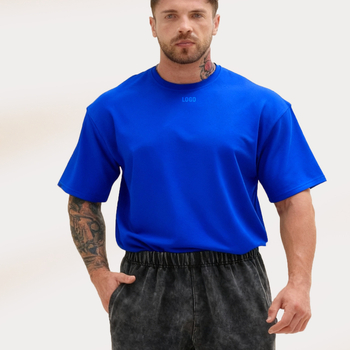 Sportos Oversize póló – kerek nyakú, rövid ujjú, lélegző rugalmas pamut, 220 g