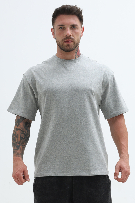 Sportos Oversize póló – kerek nyakú, rövid ujjú, lélegző rugalmas pamut, 220 g