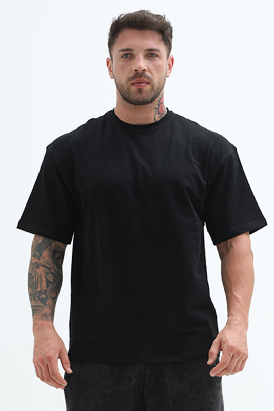 Sportos Oversize póló – kerek nyakú, rövid ujjú, lélegző rugalmas pamut, 220 g