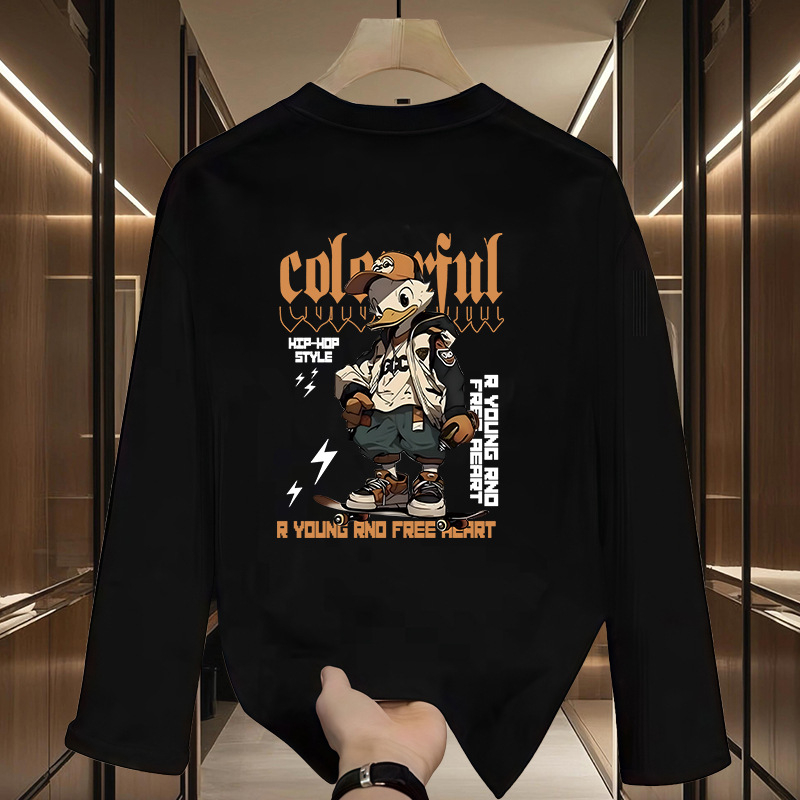 Muška majica, opuštenog kroja, dugi rukavi, okrugli izrez, 96% pamuka, anime otisak