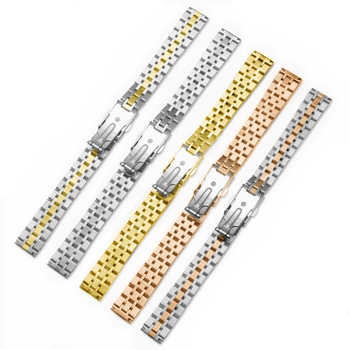 Ženski tanak remen od nehrđajućeg čelika za sat, pet karika, s dvostrukim pritiskanjem, minimalistički stil, lagani luksuz, zimsko izdanje 2023