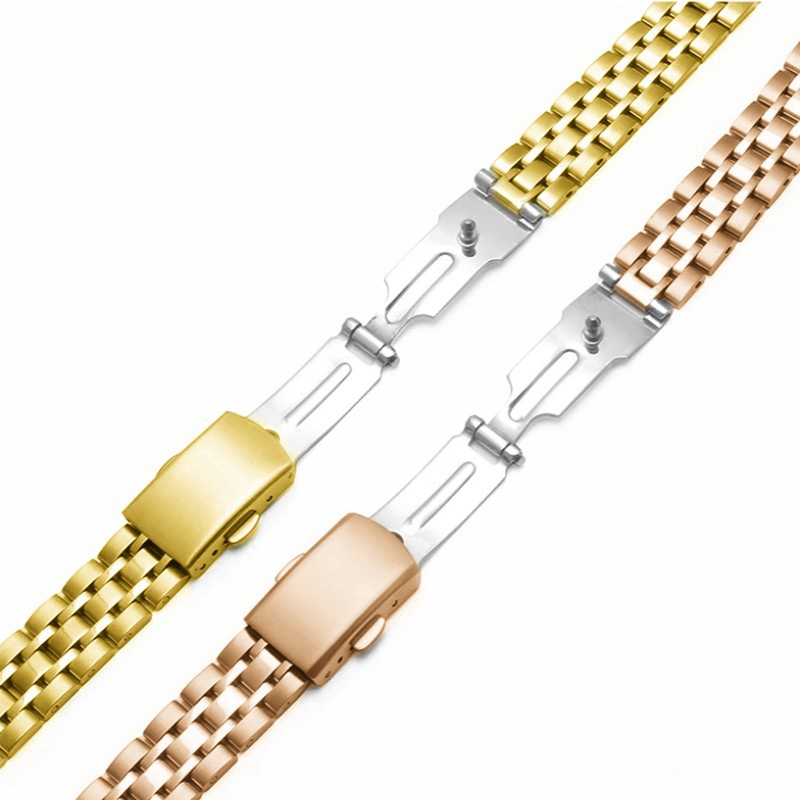 Ženski tanak remen od nehrđajućeg čelika za sat, pet karika, s dvostrukim pritiskanjem, minimalistički stil, lagani luksuz, zimsko izdanje 2023
