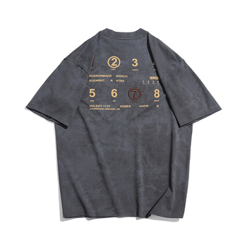 Vyrų medvilnės mišinio marškinėliai su siuvinėtomis raidėmis, laisvas kirpimas, raglano rankovės, apvalus kaklo iškirpimas, vasaros drabužiai