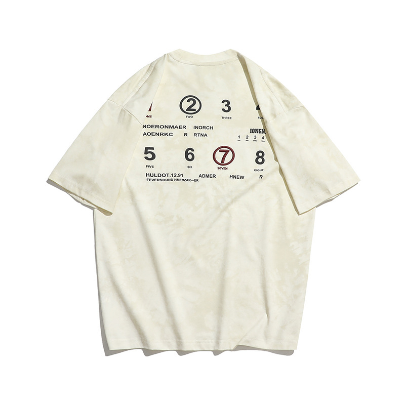 Vyrų medvilnės mišinio marškinėliai su siuvinėtomis raidėmis, laisvas kirpimas, raglano rankovės, apvalus kaklo iškirpimas, vasaros drabužiai