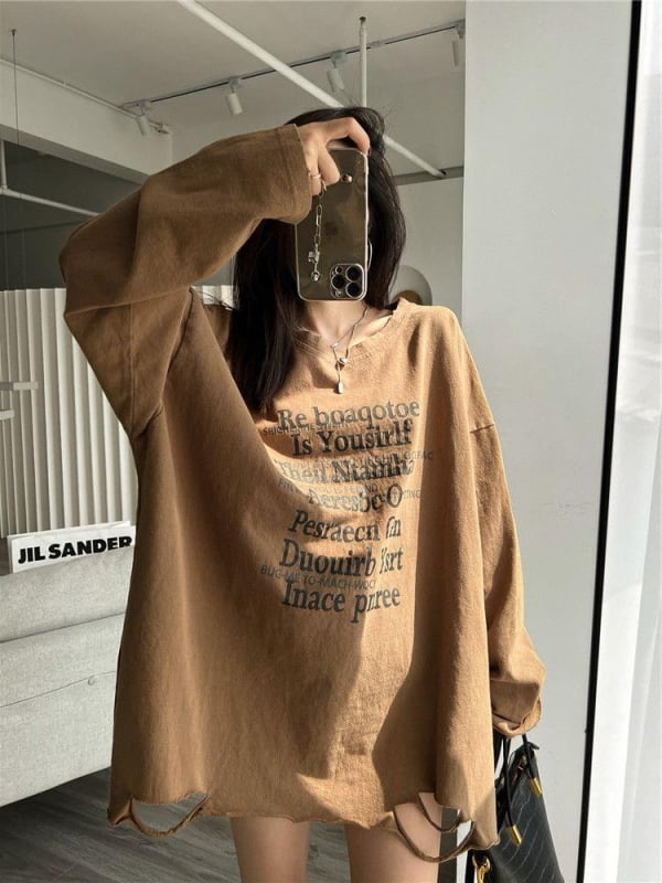 Oversized μπλουζάκι από πολυεστέρα, στρογγυλός λαιμός, 90–95% πολυεστέρα, Άνοιξη 2023