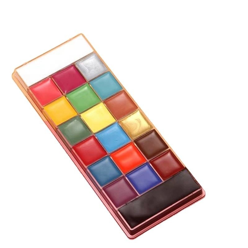 Палитра за телесно рисуване с маслени бои за Хелоуин сценичен грим, готова за подарък, опакована в единична кутия, аксесоар за акварел