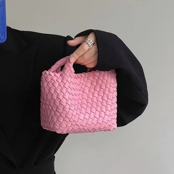 PU bucket tote taška, mestský štýl, štvorcový dizajn, leto 2025, mäkká