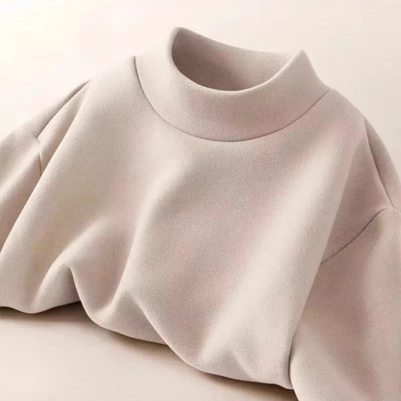 Vyrų ilgos rankovės marškiniai su dvipusiai fliso Derong audinyje, pusiau aukšta apykaklė, siauras kirpimas, ruduo–žiema 2025