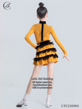 Latīņu deju apģērbs - Ziemas 2025, kristāla kaņepju audums, poliesters 90–95%, salds stils (Ziemas 2025; kristāla kaņepju audums; Poliesters 90–95%; Salds stils)